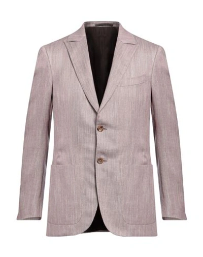 Zegna Man Blazer Red Size 38 Wool, Silk, Linen