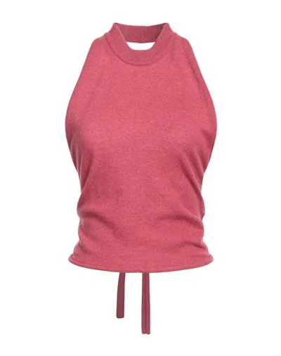 Semicouture Woman Top Garnet Size M Cashmere, Polyamide In Red