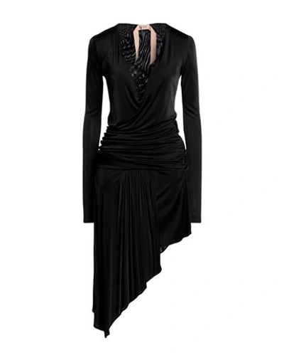 N°21 Woman Short Dress Black Size 4 Viscose