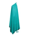 Alanui Woman Long Dress Turquoise Size Onesize Linen In Blue