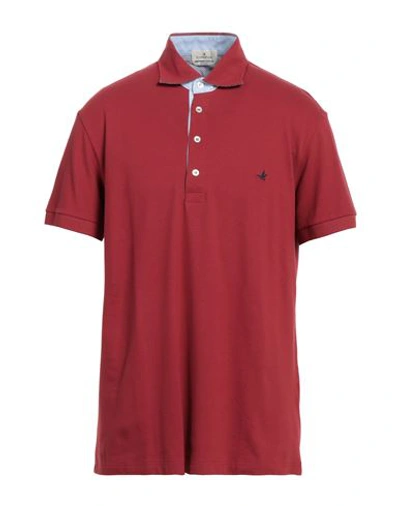 Brooksfield Man Polo Shirt Red Size 48 Cotton
