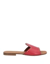 Cafènoir Woman Sandals Red Size 6 Soft Leather