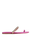 Giorgio Armani Woman Toe Strap Sandals Fuchsia Size 11 Goat Skin In Pink