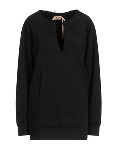 N°21 Woman Sweatshirt Black Size S Cotton, Elastane