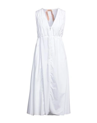 N°21 Woman Midi Dress White Size 4 Cotton