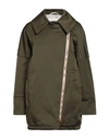 Novemb3r Woman Jacket Military Green Size 6 Cotton, Elastane In Green