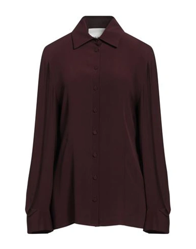 Erika Cavallini Woman Shirt Deep Purple Size 8 Acetate, Silk