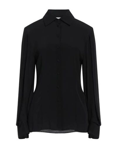 Erika Cavallini Woman Shirt Black Size 6 Acetate, Silk In Black