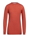 Rick Owens Man Sweater Rust Size Xl Virgin Wool In Orange