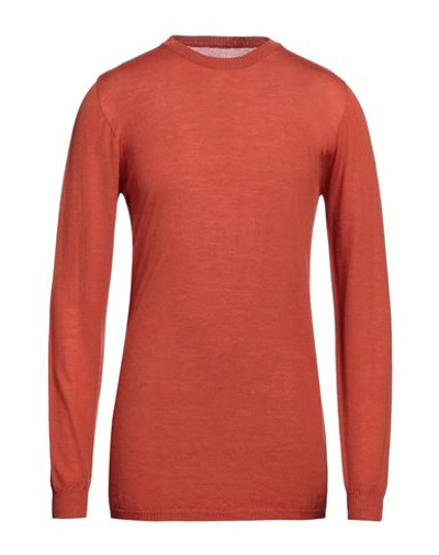 Rick Owens Man Sweater Rust Size Xl Virgin Wool In Orange