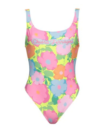 Chiara Ferragni Woman One-piece Swimsuit Pink Size Xl Polyester, Elastane