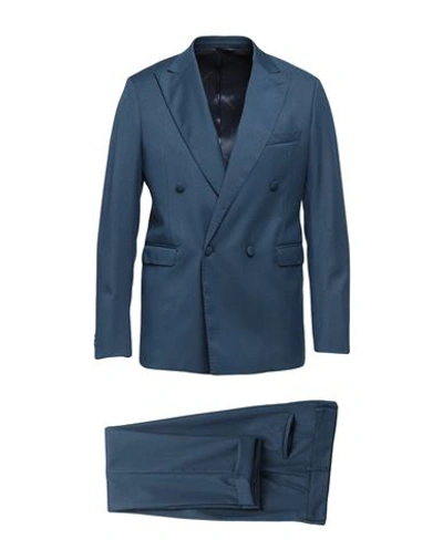 Alessandro Dell'acqua Man Suit Navy Blue Size 40 Polyester, Viscose, Elastane