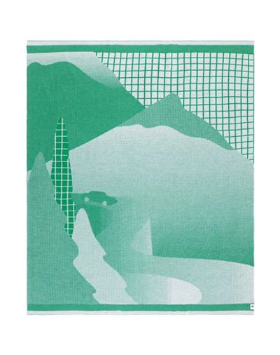 Lanificio Leo Panoramica I Merino Wool Throw Blanket Blanket Or Cover Green Size - Virgin Wool