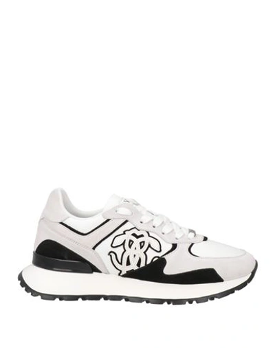 Roberto Cavalli Man Sneakers White Size 12 Soft Leather