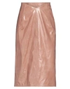 N°21 Woman Midi Skirt Blush Size 6 Lambskin In Pink