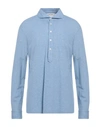 Gran Sasso Man Polo Shirt Light Blue Size 36 Cotton