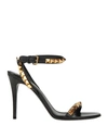 Valentino Garavani Woman Sandals Black Size 9.5 Soft Leather