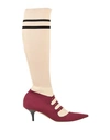 Marni Woman Knee Boots Burgundy Size 10 Textile Fibers In Red