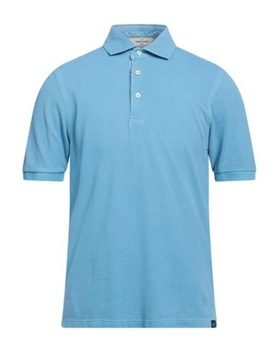 Gran Sasso Man Polo Shirt Light Blue Size 40 Cotton