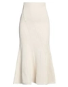 Moncler 2  1952 Woman Midi Skirt Beige Size L Cotton, Polyamide, Elastane