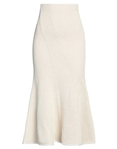Moncler 2  1952 Woman Midi Skirt Beige Size L Cotton, Polyamide, Elastane