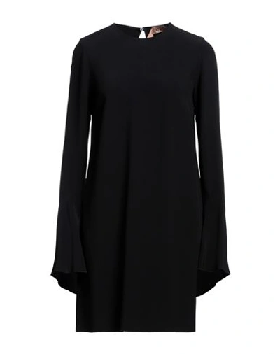 N°21 Woman Mini Dress Black Size 10 Acrylic, Viscose