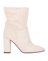 Mychalom Woman Ankle Boots Off White Size 7 Soft Leather