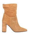 Mychalom Woman Ankle Boots Sand Size 10 Soft Leather In Beige
