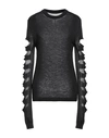 Rick Owens Woman Sweater Black Size L Virgin Wool, Cotton