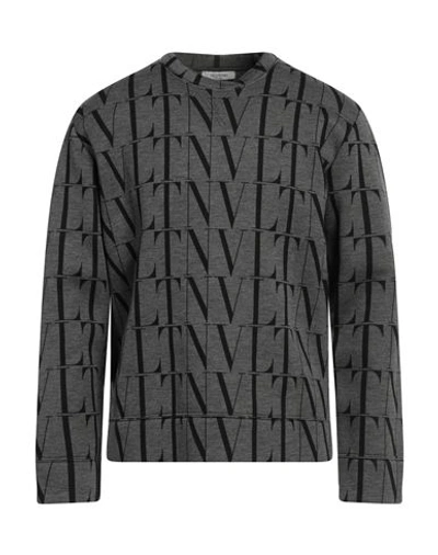 Valentino Garavani Man Sweatshirt Lead Size Xxl Viscose In Grey