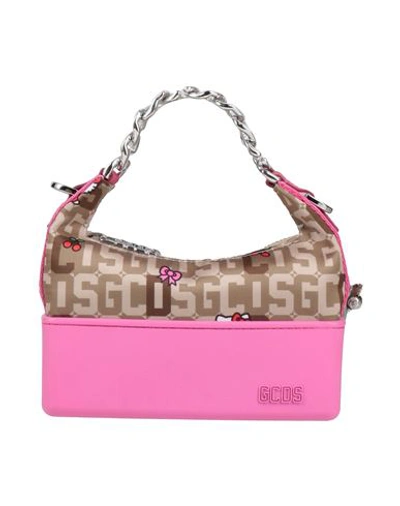 Gcds Woman Handbag Fuchsia Size - Polyester, Soft Leather In Pink