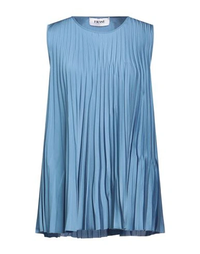 Frase Francesca Severi Woman Top Pastel Blue Size 8 Polyester