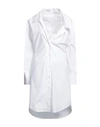 Jw Anderson Woman Midi Dress White Size 6 Cotton, Polyester In White