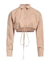 Andreädamo Andreādamo Woman Shirt Beige Size L Cotton