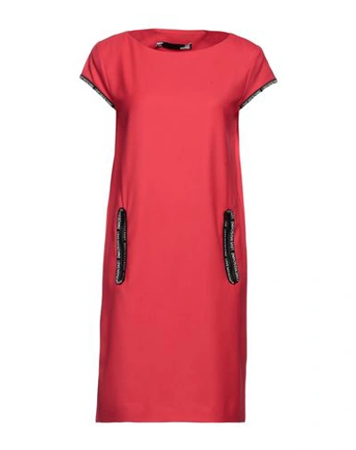 Love Moschino Woman Mini Dress Red Size 10 Polyester, Virgin Wool, Elastane, Polyamide