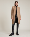 Allsaints Sidney Recycled Wool-cashmere Blend Coat In Brown