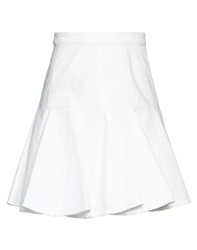 N°21 Woman Denim Skirt White Size 0 Cotton, Elastane