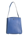 Valextra Woman Shoulder Bag Blue Size - Bull Skin