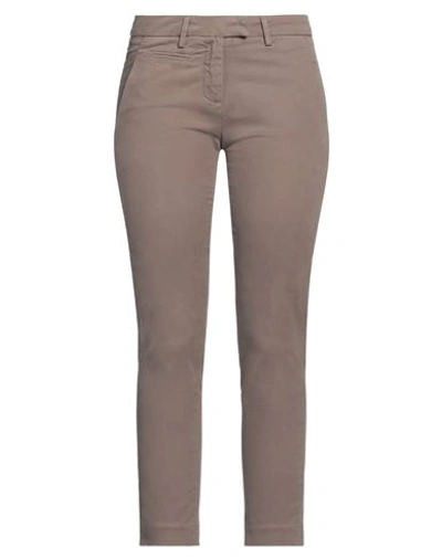 Peuterey Woman Pants Taupe Size 2 Cotton, Elastane In Grey