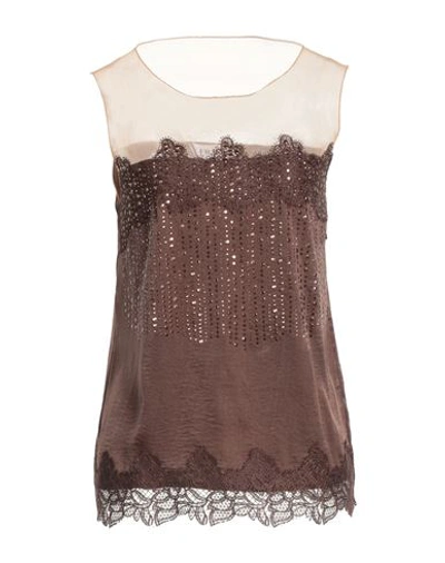 Frase Francesca Severi Woman Top Brown Size 6 Polyester