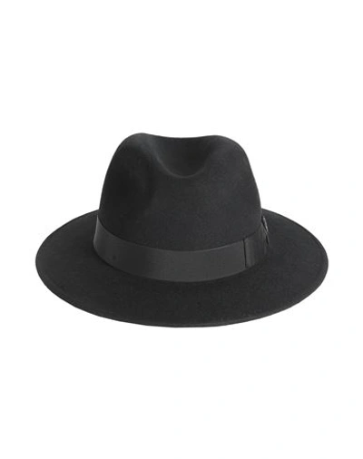 Borsalino Hat Black Size 7 ⅛ Wool