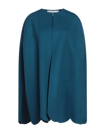 Valentino Garavani Woman Capes & Ponchos Blue Size 6 Virgin Wool, Cashmere