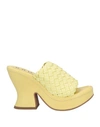 Bruglia Woman Sandals Yellow Size 10 Soft Leather