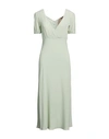 N°21 Woman Maxi Dress Light Green Size 8 Acetate, Silk