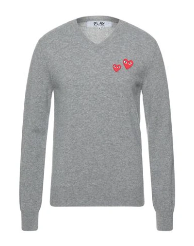 Comme Des Garçons Play Man Sweater Grey Size Xxl Wool