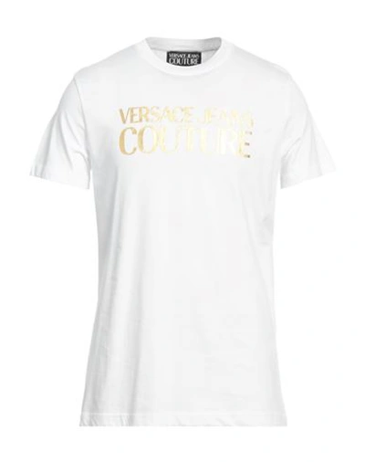 VERSACE JEANS COUTURE VERSACE JEANS COUTURE MAN T-SHIRT WHITE SIZE M COTTON
