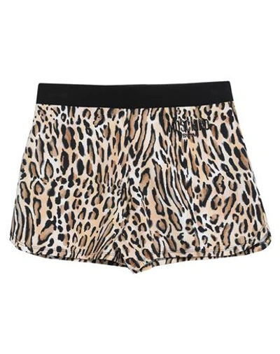 Moschino Woman Beach Shorts And Pants Sand Size M Cotton, Elastane In Beige