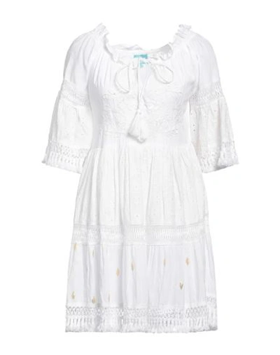 Iconique Woman Short Dress White Size L Cotton