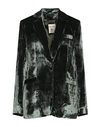 Semicouture Woman Blazer Dark Green Size 2 Viscose, Silk