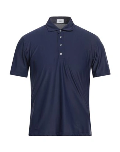 Alessandro Gherardi Man Polo Shirt Navy Blue Size 16 ½ Polyamide, Elastane